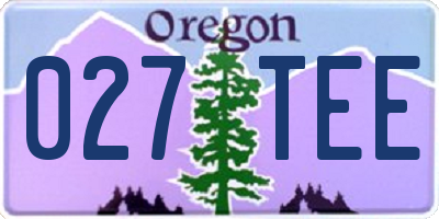 OR license plate 027TEE
