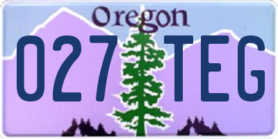 OR license plate 027TEG