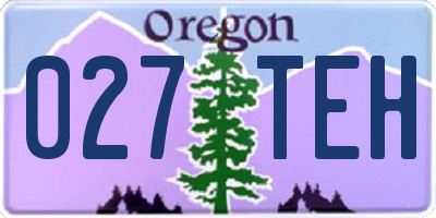 OR license plate 027TEH