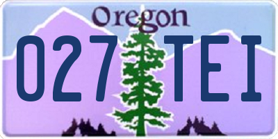 OR license plate 027TEI