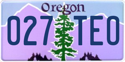 OR license plate 027TEO