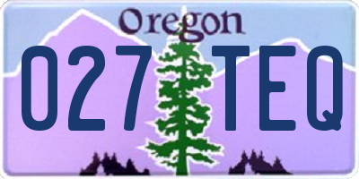 OR license plate 027TEQ