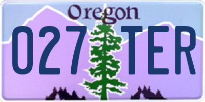 OR license plate 027TER