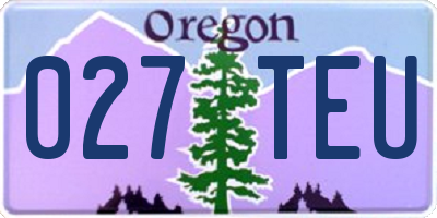 OR license plate 027TEU