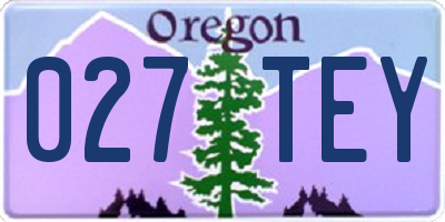 OR license plate 027TEY