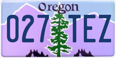 OR license plate 027TEZ