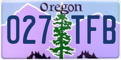 OR license plate 027TFB