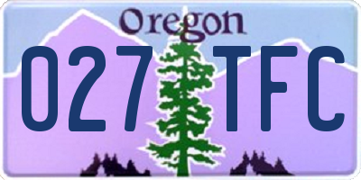 OR license plate 027TFC
