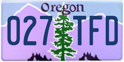 OR license plate 027TFD