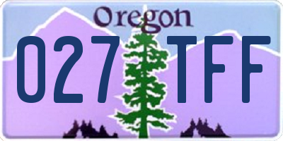 OR license plate 027TFF