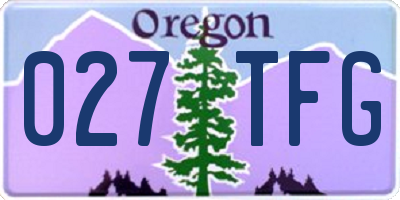 OR license plate 027TFG
