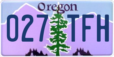 OR license plate 027TFH