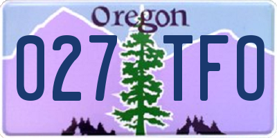 OR license plate 027TFO