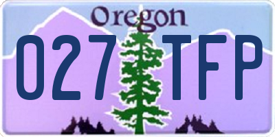 OR license plate 027TFP