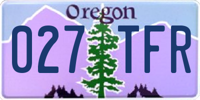 OR license plate 027TFR