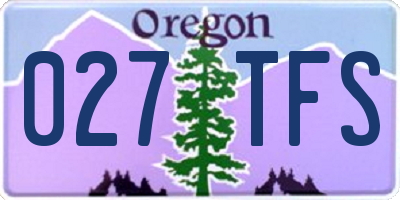 OR license plate 027TFS