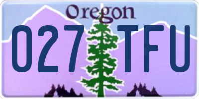 OR license plate 027TFU