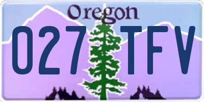 OR license plate 027TFV