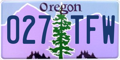OR license plate 027TFW