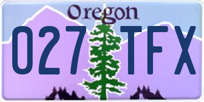 OR license plate 027TFX