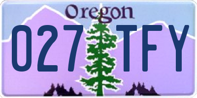 OR license plate 027TFY