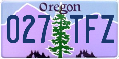 OR license plate 027TFZ