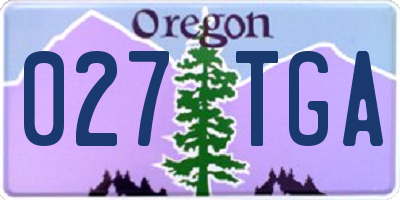 OR license plate 027TGA