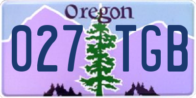 OR license plate 027TGB