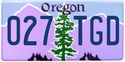 OR license plate 027TGD