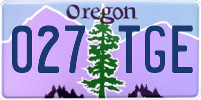 OR license plate 027TGE