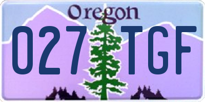 OR license plate 027TGF