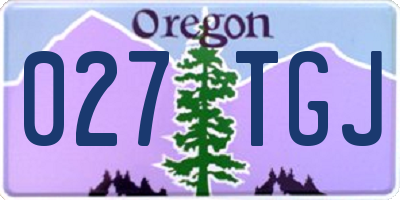 OR license plate 027TGJ