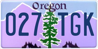 OR license plate 027TGK
