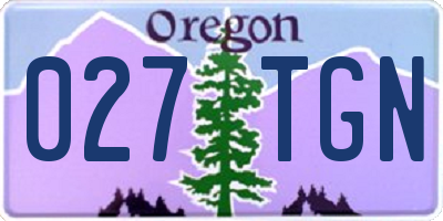 OR license plate 027TGN