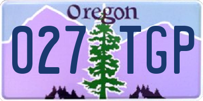 OR license plate 027TGP