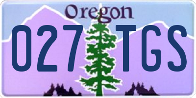 OR license plate 027TGS