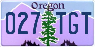 OR license plate 027TGT