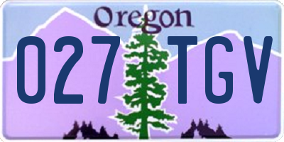 OR license plate 027TGV