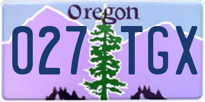 OR license plate 027TGX