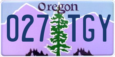 OR license plate 027TGY
