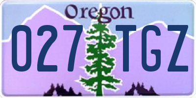 OR license plate 027TGZ