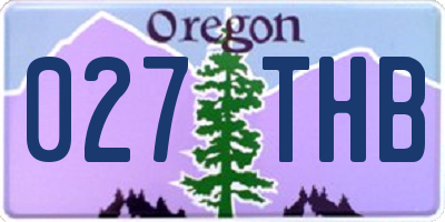OR license plate 027THB