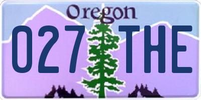 OR license plate 027THE