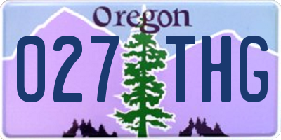OR license plate 027THG