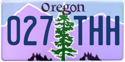 OR license plate 027THH