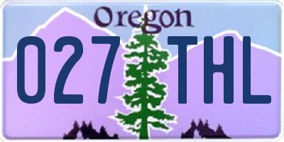 OR license plate 027THL