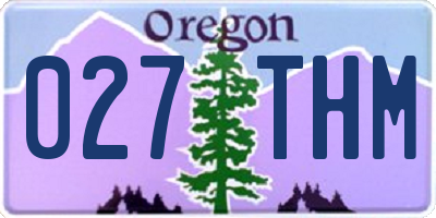 OR license plate 027THM