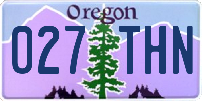 OR license plate 027THN