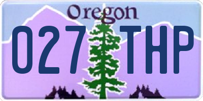 OR license plate 027THP