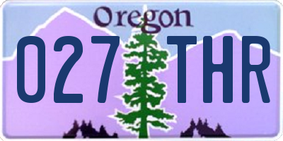 OR license plate 027THR